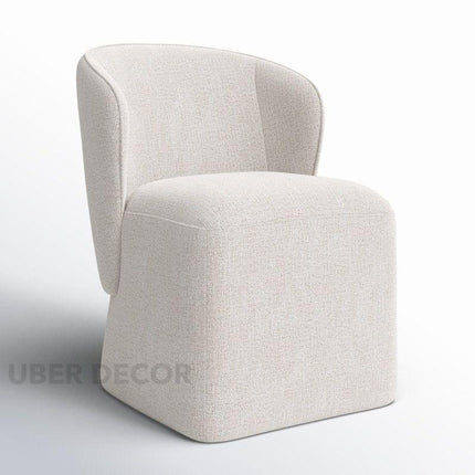 Brin Modern Dining Chair with Curved Wing Back and Soft Contemporary Silhouette for Dining and Lounge Spaces - Uber Decor