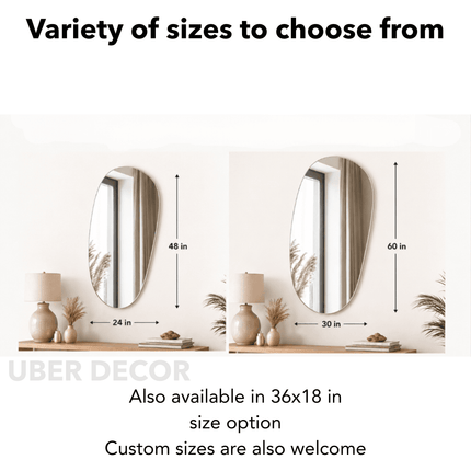 Niva Frameless HD Mirror – Asymmetrical Wall Mirror with Custom Sizes Available