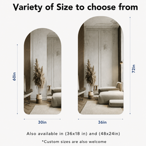 Noira Frameless Full Length Arched Floor Mirror - Uber Decor