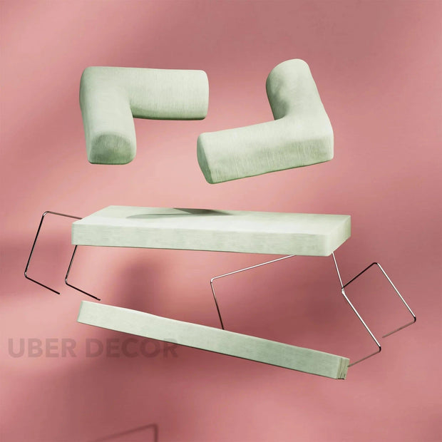 The Teddy Block Sofa- 5-in-1 Modern Adjustable Sofa Cum Bed for Guest Room, Kids Room, Bedroom or Living Room- Custom Fabric and Size - Uber Decor