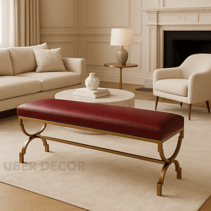 VivoLuxe Premium Metal Entryway Bench | Chic Light Luxury Shoe Stool | Elegant Bed Tail & Living Room Accent