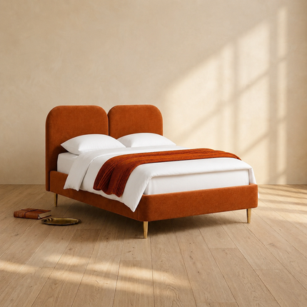 OakWing Modern Upholstered Platform Customisable Bed for Elegant Bedrooms