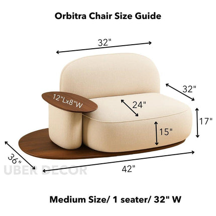 Orbitra Lounge Chair Minimalist Modern Accent with Sculptural Platform Base and Functional Surface Statement Seating for Living Room and Bedroom Interiors