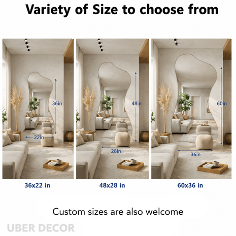Orva Irregular Full Length Frameless Mirror - Uber Decor
