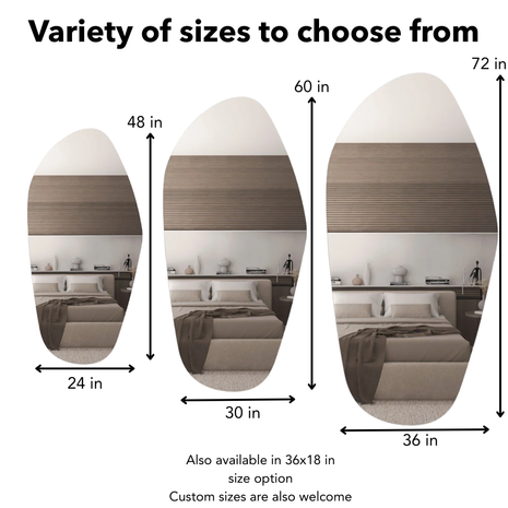 Ovela Irregular Frameless Full Length Statement Mirror - Uber Decor