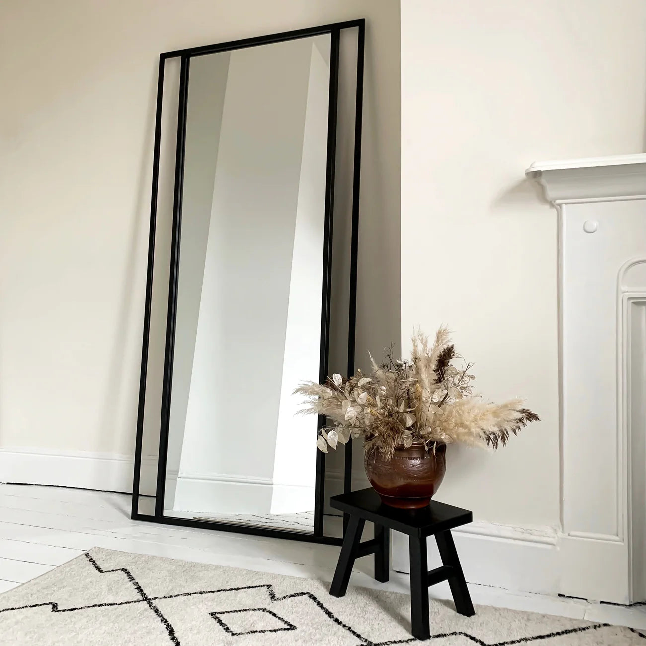 PrismaPane- Large Sized Rectangle Metal Framed Mirror for Living Room or Bedroom