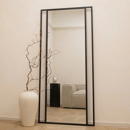 PrismaPane- Large Sized Rectangle Metal Framed Mirror for Living Room or Bedroom