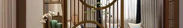 Orvano Solid Wood Multifunctional Partition Divider with Circular Frame Design and Storage Shelves for Living Room & Entry Spaces