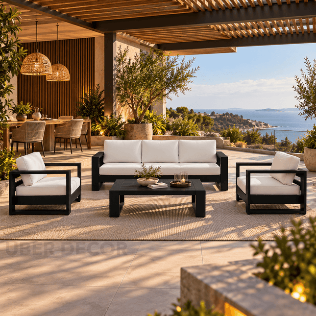 Patiora Sofa & Armchair Set Minimal Outdoor Seating for Terraces, Courtyards & Rooftop Patios