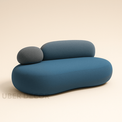 Pebble Cobblestone Curved Fabric Sofa – Artistic Rock-Inspired Modular Design Sofa Set for Living Room