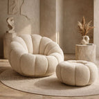 Chair + Ottoman / Cream Boucle