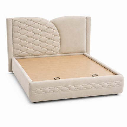 Quiet Arc Wave Bed – Contemporary Luxury Bed for Boutique Bedroom