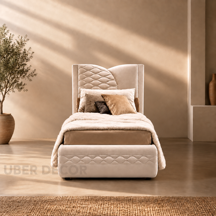 Quiet Arc Wave Bed – Contemporary Luxury Bed for Boutique Bedroom