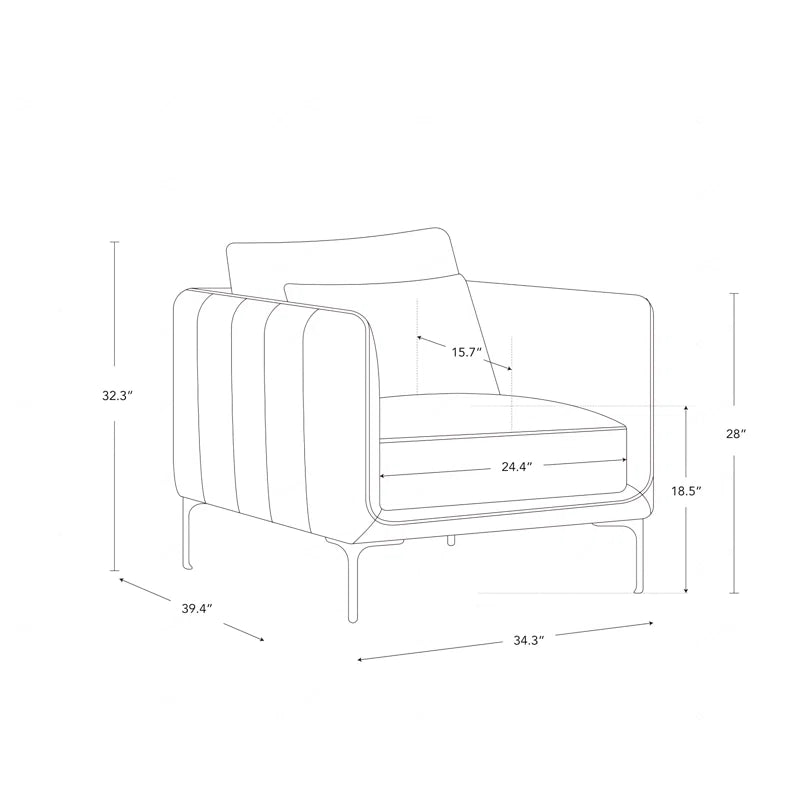 Amelise Accent Chair- Single Seater Contemporary Sofa Chair for Office, Living room