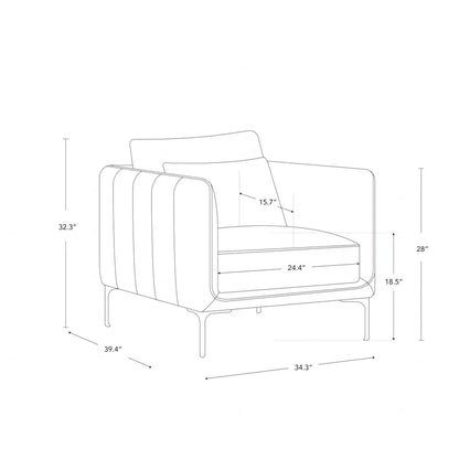 Amelise Accent Chair- Single Seater Contemporary Sofa Chair for Office, Living room