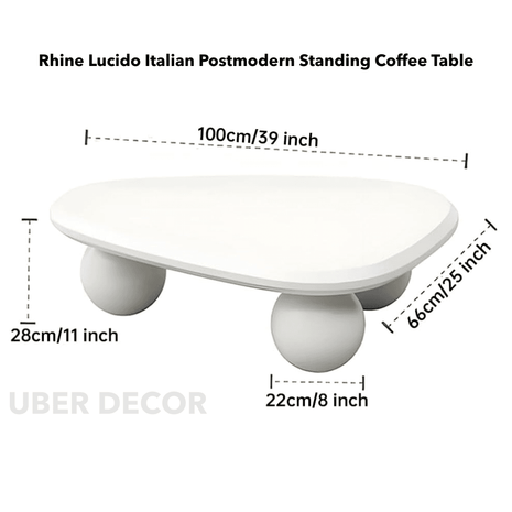Rhine Lucido Italian Postmodern Standing Coffee Table High Gloss Finish Versatile Design for Living Room Study and Lounge Spaces - Uber Decor
