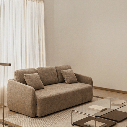 Suwon convertible sleeper sofa – pull-out bed fully extended for sleeping