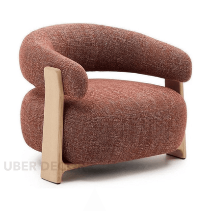 Tranquil Arc Living Room Chair Mid Century Modern American Inspired Solid Wood Frame Fixed Base Contemporary Chair Lounge and Bedroom