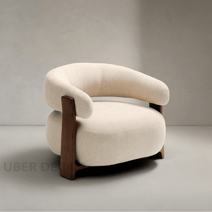 Tranquil Arc Living Room Chair Mid Century Modern American Inspired Solid Wood Frame Fixed Base Contemporary Chair Lounge and Bedroom