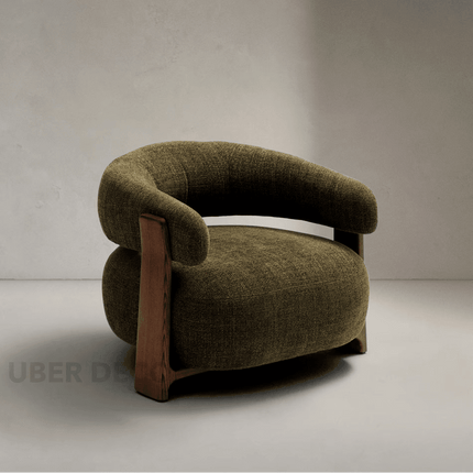 Tranquil Arc Living Room Chair Mid Century Modern American Inspired Solid Wood Frame Fixed Base Contemporary Chair Lounge and Bedroom