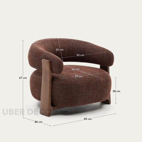 Tranquil Arc Living Room Chair Mid Century Modern American Inspired Solid Wood Frame Fixed Base Contemporary Chair Lounge and Bedroom - Uber Decor
