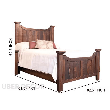 CedarForge Rustic American Panel Customisable Bed for Country-Style Bedrooms - Uber Decor