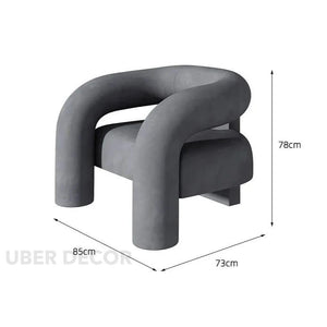 Zagora Nordic Accent Chair – Minimalist Wood-Framed Puff Seat for Living Room, Bedroom, Balcony & Reception Spaces - Uber Decor