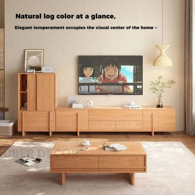 Tovoa Wood – Modern Coffee Table with Scandinavian Inspired TV Unit