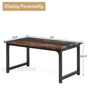 Homestead Forge Dining Set – Rustic Industrial Charm for Warm Gatherings - Uber Decor