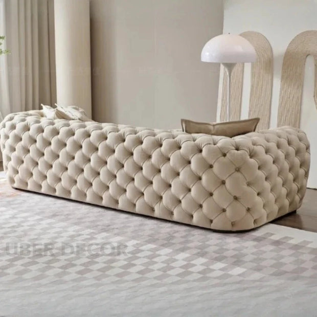 Turku Cream Wind Cloth Luxury Sofa – Modern King-Size Minimalist Lounge Couch for Living Room & Bedroom - Uber Decor