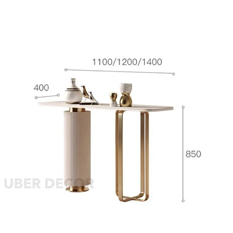 Solvane Crest Console Table – Nordic Mid-Century Modern Console with Sculptural Base for Hallways & Living Rooms - Uber Decor