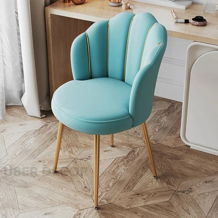 Amaera Luxe Accent Chair – Creative Shell Flower Makeup Stool Compact Backrest Ergonomic Chair Full Sitting Sensation All-match Chair for Living Room - Uber Decor