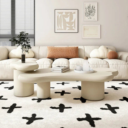 Kayla Sculptural Coffee Table Modern Organic Form Mid Century for Living Room Sofa Area