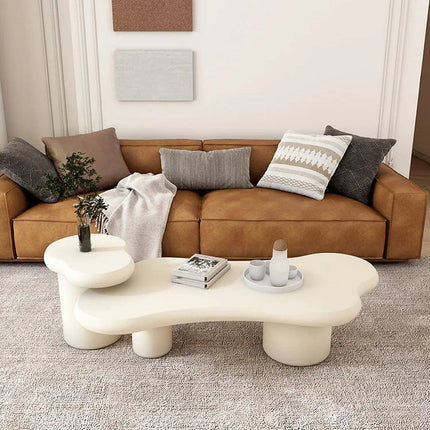 Kayla Sculptural Coffee Table Modern Organic Form Mid Century for Living Room Sofa Area