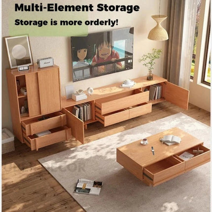 Tovoa Wood – Modern Coffee Table with Scandinavian Inspired TV Unit