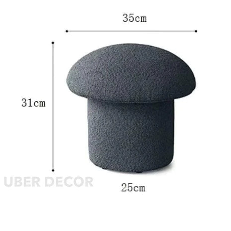MushLuxe Designer Ottoman | Soft Fleece Bouclé Mushroom Pouffe | Versatile Stool for Home Decor - Uber Decor
