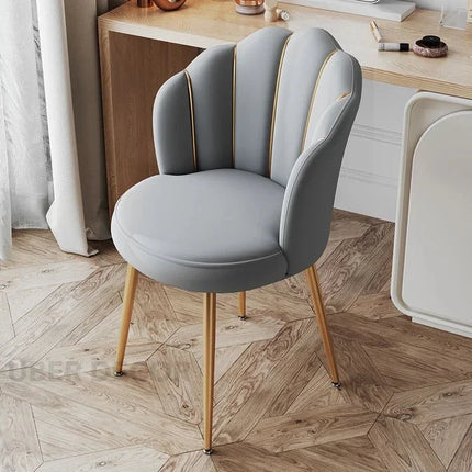 Amaera Luxe Accent Chair – Creative Shell Flower Makeup Stool Compact Backrest Ergonomic Chair Full Sitting Sensation All-match Chair for Living Room - Uber Decor