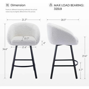 Talise 360 Revolving Swivel Bar Stool- Modern Counter Height Tall Bar Chair for Kitchen Counter or Cafe - Uber Decor