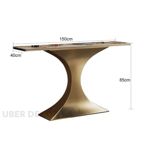 Serapha Console Table – Nordic Modern Metal Base Console with Marble Top for Luxury Hallways & Living Spaces - Uber Decor