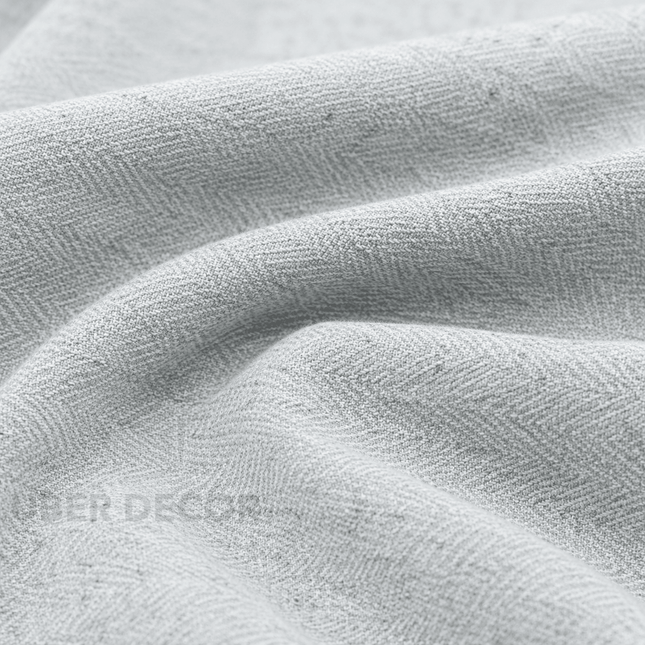 HUBER - Linen Upholstery Fabric- Silver Gray