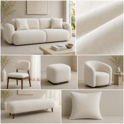 HUBER - Linen Upholstery Fabric- Light Linen