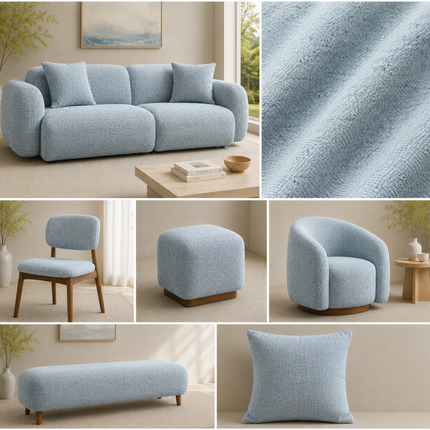 HUBER - Linen Upholstery Fabric- Glacier Mist