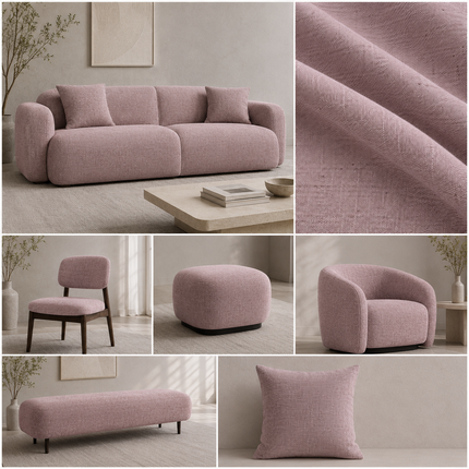 HUBER - Linen Upholstery Fabric- Smoky Lavender