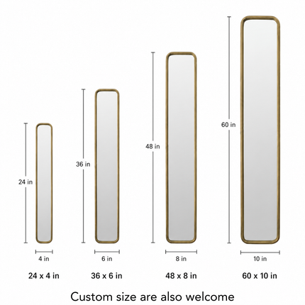 SlimLine Capsule Shaped Slim Metal Frame Full Length Standing Mirror - Uber Decor