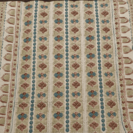 Greek - Jacquard Chenille Upholstery Fabric - Ethnic Geometric Stripe Print