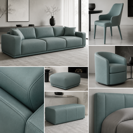 CRAFT- Leatherette Faux Leather Upholstery Fabric- Muted Teal