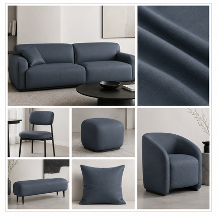 CRAFT- Leatherette Faux Leather Upholstery Fabric- Midnight Teal