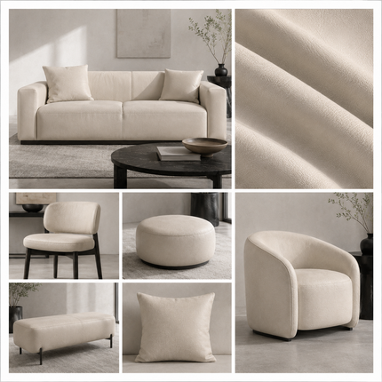 CRAFT- Leatherette Faux Leather Upholstery Fabric- Ivory