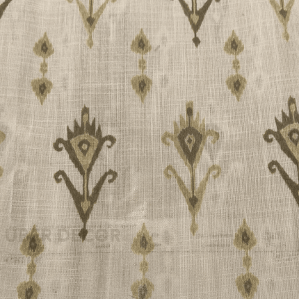Greek - Ikat Motif Pattern Print Upholstery Fabric - Beige