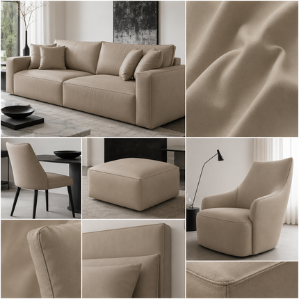 CRAFT- Leatherette Faux Leather Upholstery Fabric- Mushroom Beige